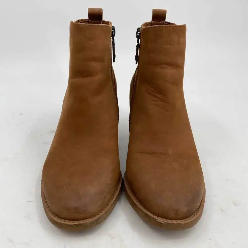 Blondo Brown Leather Heeled Ankle Boots | Women’s US7
